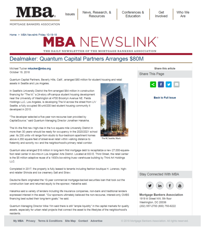 Quantum_Capital_MBA_Newslink_80M_Construction Quantum Capital Partners